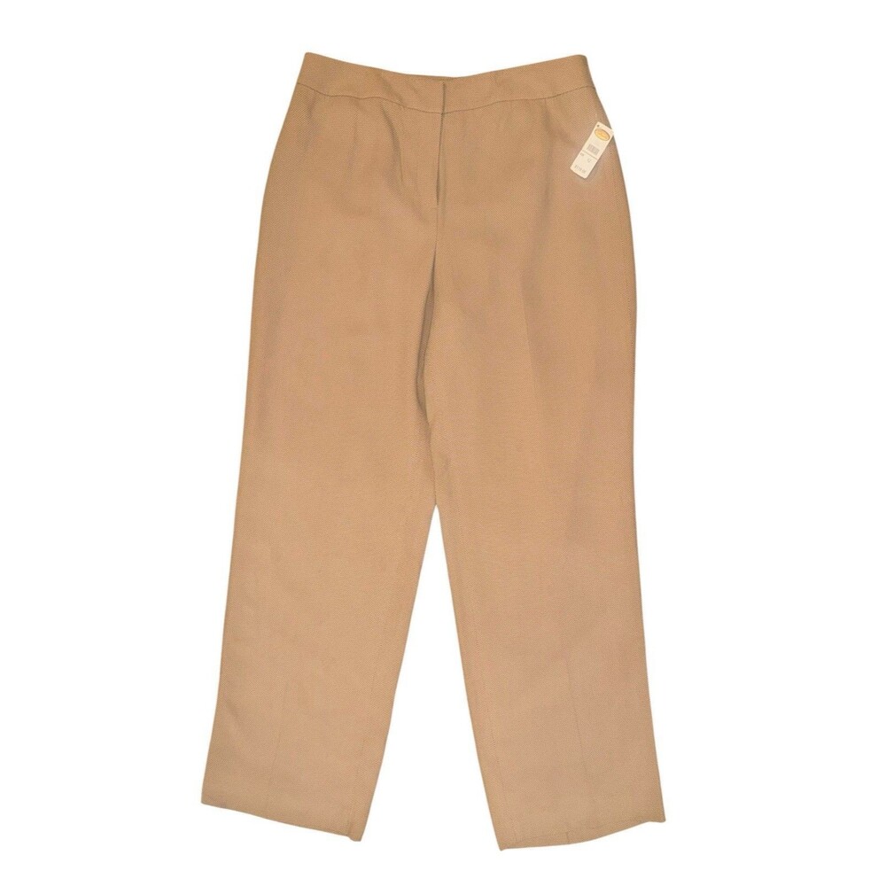 NWT Talbots Tan Beige Chevron Chic Dress Pants Italian Fabric Size 12 NEW $118